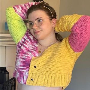 Handmade One Of A Kind Crochet Sweater—Colorful, Fun, and Totally Unique!